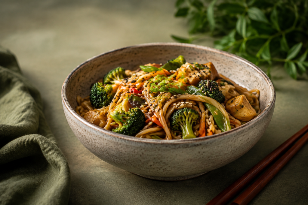 AI illustration: Asian noodle lunch illustration
