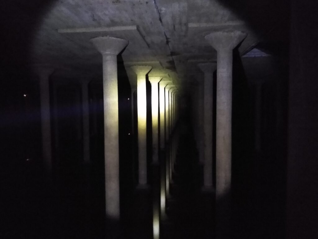 Columns inside the Buffalo Bayou Park Cistern