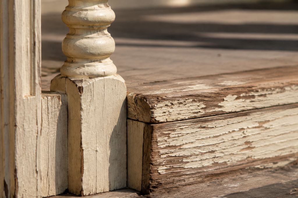 Painted porch balusters and steps — conceptual architectural detail